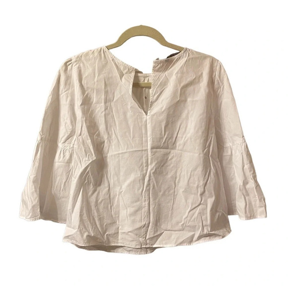ZARA FAUX PEARL POPLIN BLOUSE - Picture 3 of 8